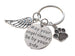 Wing & Paw Charm Keychain with Saying Disc "May Your Angel Always Be By Your Side", Add-on Charm Options by Jewelry Everyday