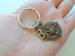 Personalized & Matching Couples/Friends Compass Keychains with Customizable Letter Charms by Jewelry Everyday