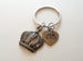 Bronze King and Queen Crown Keychain Set - King & Queen; Couples Keychain Set by Jewelry Everyday