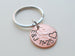 Custom Hand Stamped Penny Keychain with I Love You Heart Charm, Personalized Lucky Penny Anniversary Key Chain