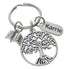 School Staff & Volunteers Appreciation Keychain with Tree Charm, Book Charm, and Custom Engraved Thank You Tag - with Thanks for Helping Our Students Grow Card by JewelryEveryday