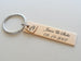 Custom Engraved Bronze Tag with Heart Charm Keychain, Anniversary Gift Keychain, Personalized Engraved Keychain