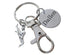 Martial Arts Keychain with Kicking Student Charm, Swivel Clasp, and Custom Engraved Disc; Karate, Taekwondo or Coach Keychain