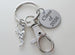 Martial Arts Keychain with Kicking Student Charm, Swivel Clasp, and Custom Engraved Disc; Karate, Taekwondo or Coach Keychain