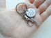 Samurai Sword Charm Keychain with Swivel Clasp & Custom Engraved Disc
