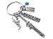 Martial Arts Keychain with Samurai Sword Charm, Courage Charm, Kicking Student, Karate, and Personalized Charm Options, Taekwondo or Coach Keychain