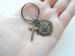 Bronze Compass & Cross Charm Keychain, Religious Youth Camp, Teacher, Neighbor or Volunteer Keychain