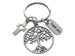 Tree, Cross, & Thank You Charm Keychain, Religious Teacher, Neighbor or Volunteer Keychain