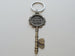 Bronze Key Charm Keychain with Engraving "You Hold the Key to My Heart"; Couples Anniversary Keychain
