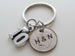 Custom Dime Keychain with Number 10 Charm, Couples 10 Year Anniversary Gift