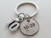 Custom Dime Keychain with Number 10 Charm, Couples 10 Year Anniversary Gift