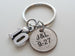 Custom Dime Keychain with Number 10 Charm, Couples 10 Year Anniversary Gift