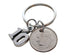 Custom Dime Keychain with Number 10 Charm, Couples 10 Year Anniversary Gift