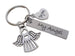 Mom Memorial Keychain with Angel Charm, Mom Heart Charm & "My Angel" Engraved Rectangle Tag by Jewelry Everyday