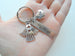 Mom Memorial Keychain with Angel Charm, Mom Heart Charm & "My Angel" Engraved Rectangle Tag by Jewelry Everyday