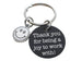 Employee or Volunteer Appreciation Gift • Silver Smiley Face Charm Keychain with Engraved Aluminum Disc "Thank You for Being a Joy to Work With" by JewelryEveryday