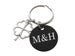 Custom Engraved Anodized Aluminum Disc Keychain With 4 Leaf Clover Charm, Couples Anniversary Keychain