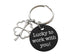 Employee or Volunteer Appreciation Gift • Silver Four Leaf Clover Charm Keychain with Engraved Aluminum Disc "Lucky to Work With You" by JewelryEveryday