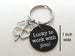 Employee or Volunteer Appreciation Gift • Silver Four Leaf Clover Charm Keychain with Engraved Aluminum Disc "Lucky to Work With You" by JewelryEveryday
