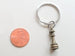 Bronze Small Queen Chess Piece Charm Keychain with Crown Charm by JewelryEveryday