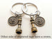Custom Bronze Chess Piece Charm Keychains with Personalized Crown Charms, King and Queen Set - Couples Keychain Set by JewelryEveryday