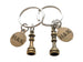 Custom Bronze Chess Piece Charm Keychains with Personalized Crown Charms, King and Queen Set - Couples Keychain Set by JewelryEveryday