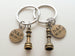 Custom Bronze Chess Piece Charm Keychains with Personalized Crown Charms, King and Queen Set - Couples Keychain Set by JewelryEveryday