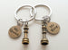 Custom Bronze Chess Piece Charm Keychains with Personalized Crown Charms, King and Queen Set - Couples Keychain Set by JewelryEveryday