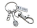 Tennis Racquet Charm Keychain with I Can Charm, Swivel Clasp & Initial Charm, Tennis Player or Coach Keychain