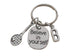 Tennis Racquet Charm Keychain with Believe in Yourself Charm & Initial Charm, Tennis Player or Coach Keychain