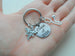 Stethoscope Charm and BSN Charm Keychain with Custom Engraved Disc, Nurse or Medical Student Keychain
