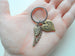 Bronze Twin Babies Memorial Keychain, Twins Feet Heart Charm & Wing Charm by Jewelry Everyday