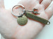 Bronze Gymnastics Charm Keychain with "Enjoy the Journey" Charm and "Never Never Give Up" Disc, Gymnast or Dancer Keychain