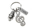 Treble Clef Charm Keychain with Microphone and Custom Engraved Tag, Music Student, Teacher, or Musician Keychain by JewelryEveryday