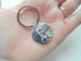 Custom Engraved Disc Keychain With Personalized Family Birthstone Charms, Gift for Mom or Grandma