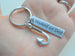 Custom Engraved Steel Keychain Tag with Fish Hook Charm by Jewelry Everyday