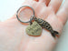 Personalized Bronze Fish Charm Keychain with Custom Engraved Heart Tag, Couples Keychain