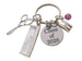 Hair Stylist Keychain, Comb & Scissors Charm with Custom Engraved Disc