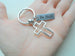 Cross Charm Keychain with "Be Still" Engraved Tag, Religious Keychain