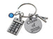Custom Engraved Mathematician Keychain with Calculator Charm & Disc