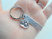 Custom Engraved Stainless Steel Tag Keychain with Baseball Mitt Charm; Couples Keychain Gift by Jewelry Everyday
