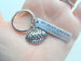 Football Ball Keychain and Steel Tag Custom Engraved, Football Keychain Gift by Jewelry Everyday