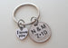 10 Year Anniversary Gift - Dime Keychain with I love You Charm, Custom Options by Jewelry Everyday