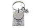 Custom Engraved Aluminum Tag Keychain with Dime & I Love You Heart Charm, Couples Anniversary Keychain