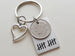 Custom Engraved Aluminum Tag Keychain with Dime & Heart Charm, Couples Anniversary Keychain by Jewelry Everyday