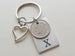 Custom Engraved Aluminum Tag Keychain with Dime & Heart Charm, Couples Anniversary Keychain by Jewelry Everyday