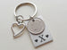 Custom Engraved Aluminum Tag Keychain with Dime & Heart Charm, Couples Anniversary Keychain by Jewelry Everyday
