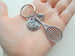 Tennis Charm Keychain with Custom Engraved Disc, Tennis Racquet & Ball, For Student or Coach