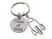 Personalized Outline Spaceship Rocket Charm Keychain and Steel Disc Custom Engraved, Aerospace Engineer Gift, Astronautical Keychain