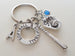 Softball Charm Keychain Gift with Softball Ring Charm Softball Glove Charm & Bat Charm, Softball Team Gift, Softball Players Gift